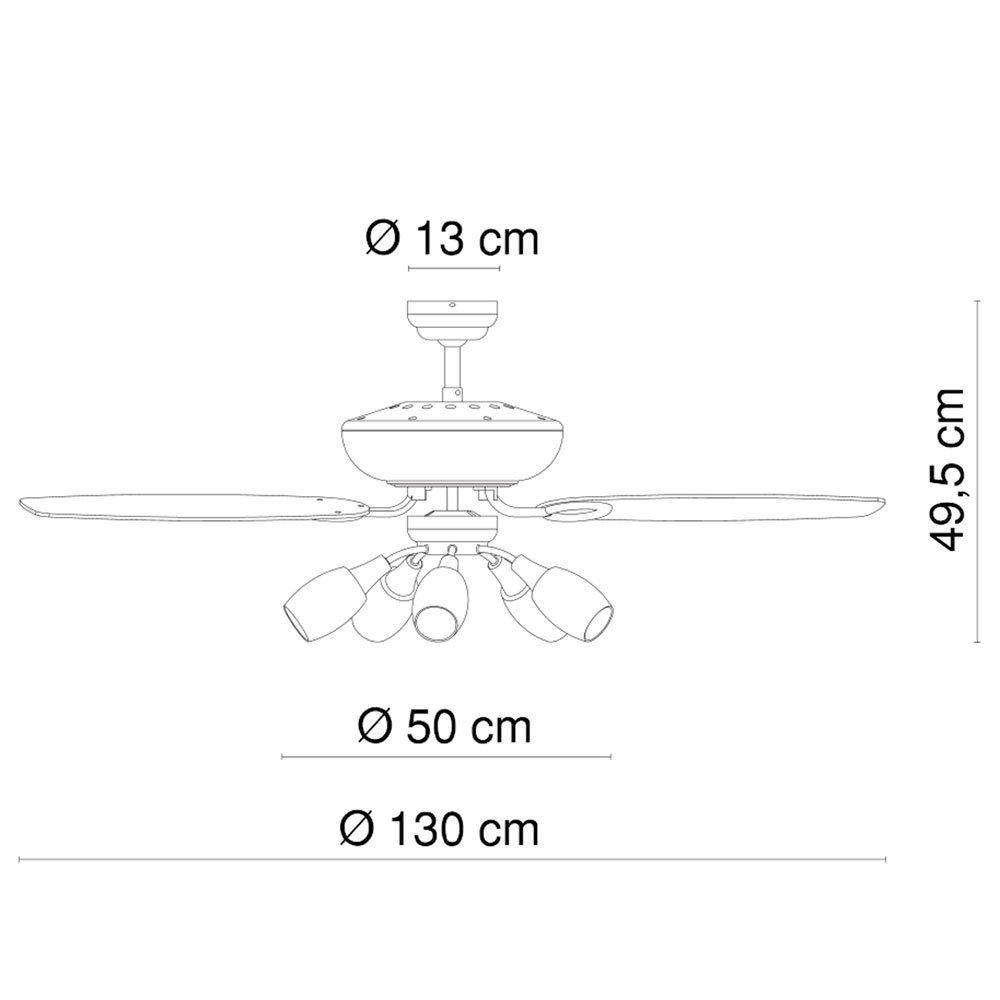 etc-shop Deckenventilator, Deckenventilator Ventilator mit Beleuchtung Holzventilator