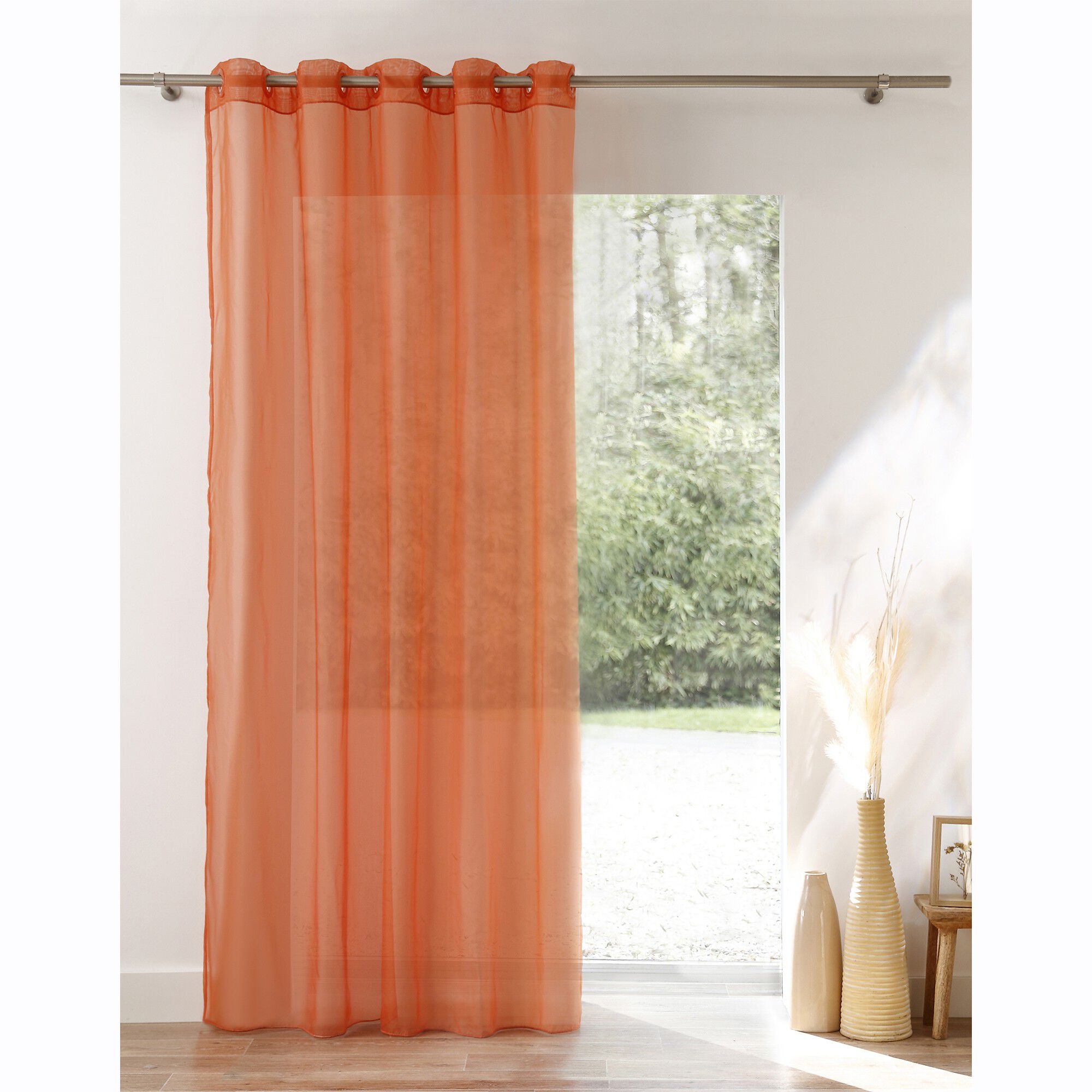 Panneau voile uni finition œillets