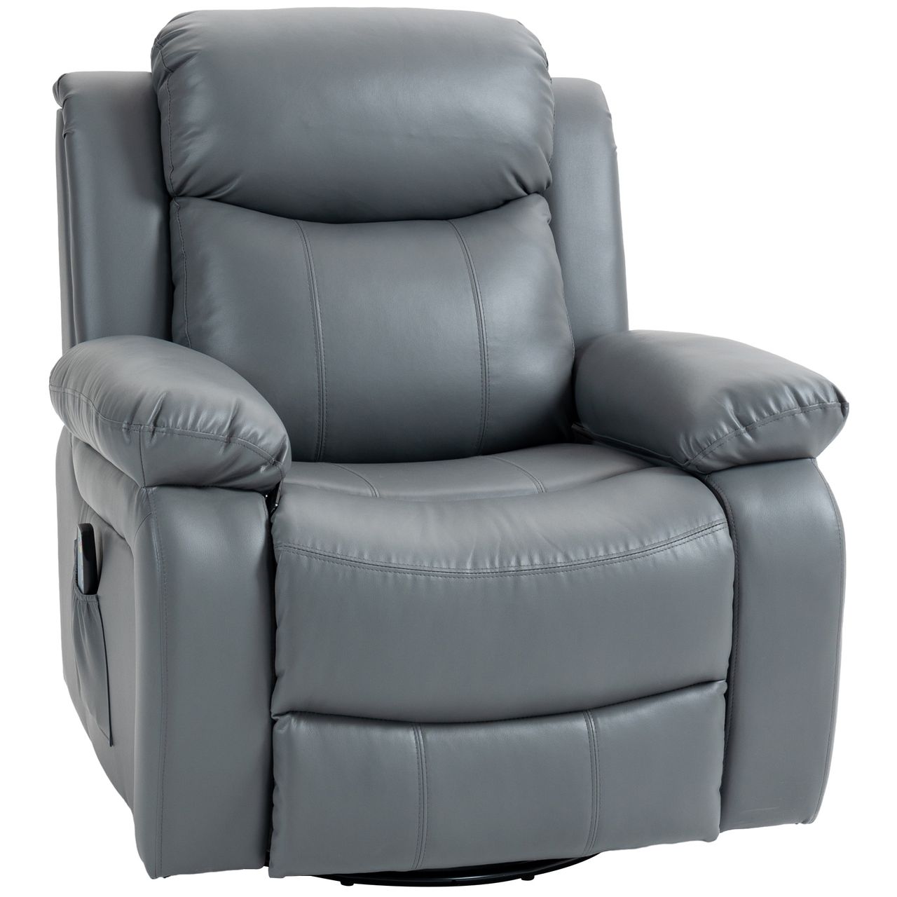 HOMCOM Massagesessel Drehbarer Relaxsessel mit 8 Vibrationsköpfen, Liegefunktion