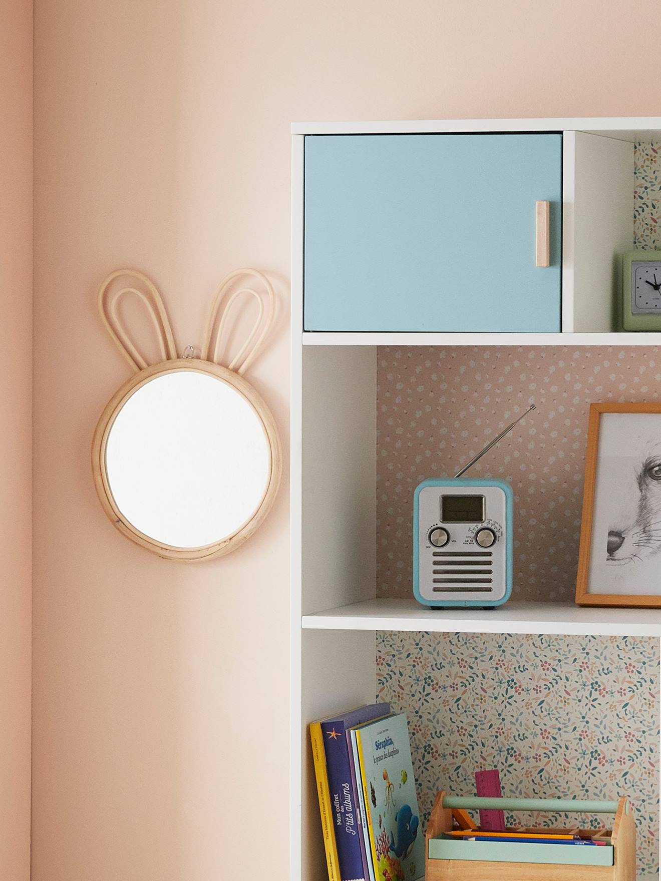 Miroir rotin Lapin rotin