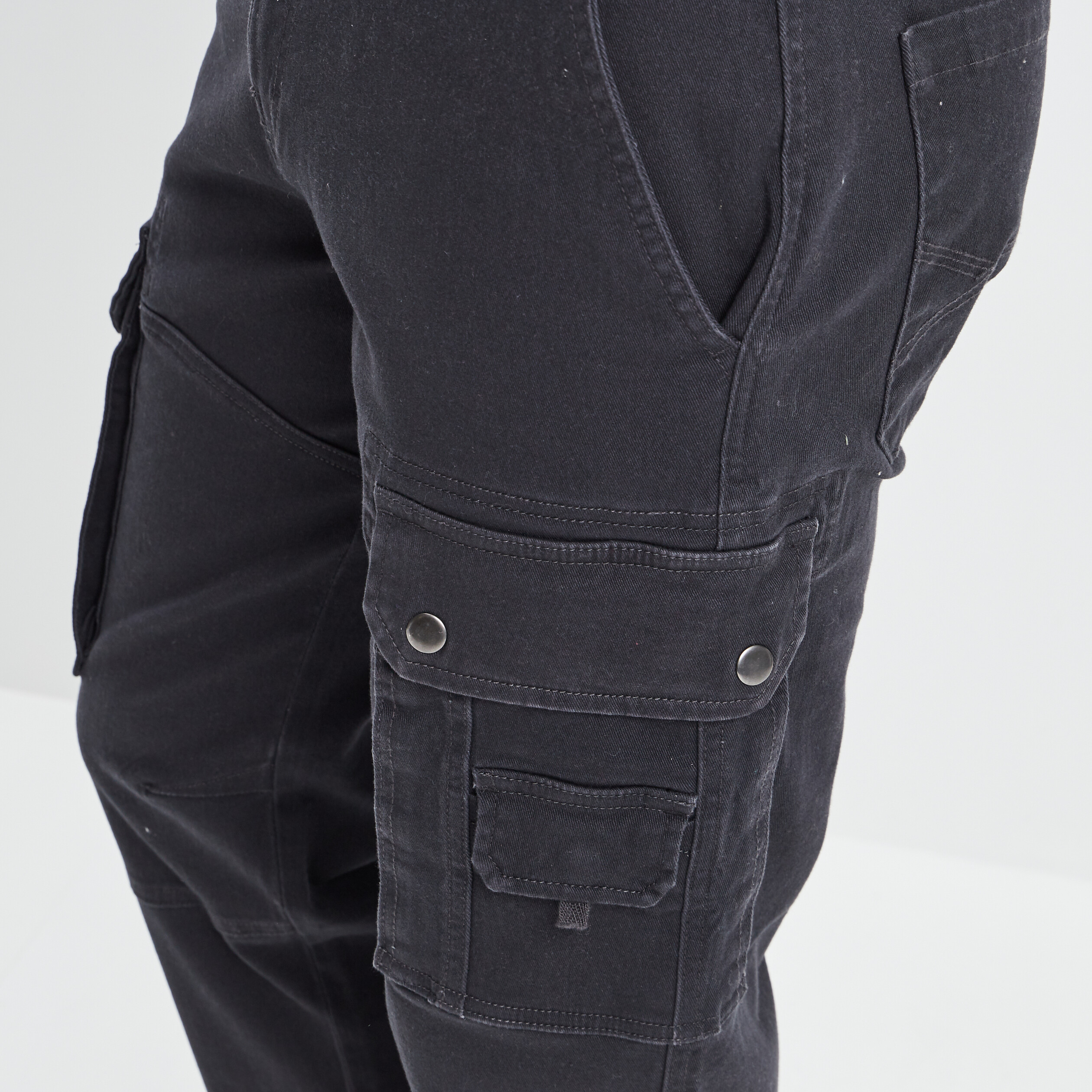 Pantalon cargo regular ceinturé gris foncé homme | La Halle