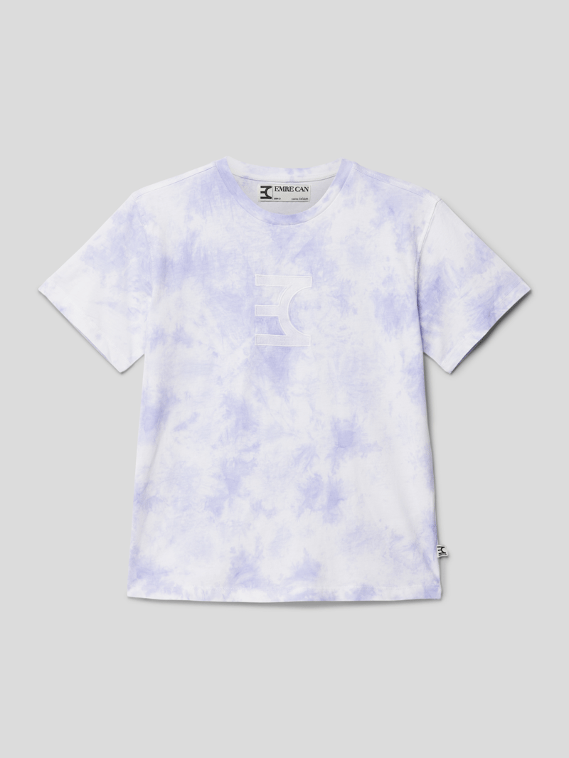 T-Shirt im Batik-Look in hellgrau