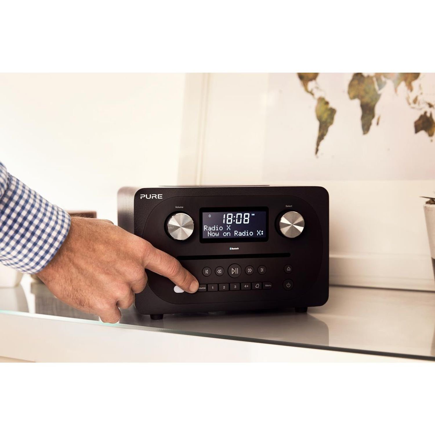 Pure Evoke C-D4, Siena Black, EU/UK CD, DAB+, UKW-/Internetradio, Bluetooth Digitalradio (DAB)
