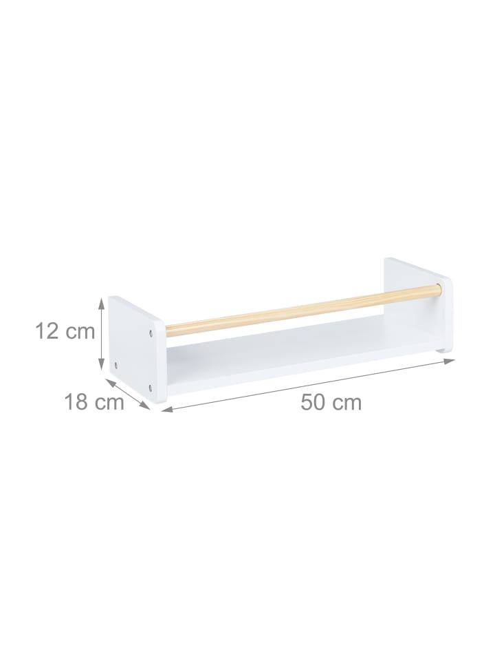 relaxdays 3 x Kinderregal in Weiß/ Natur - (B)50 x (H)12 x (T)18 cm günstig kaufen onesize