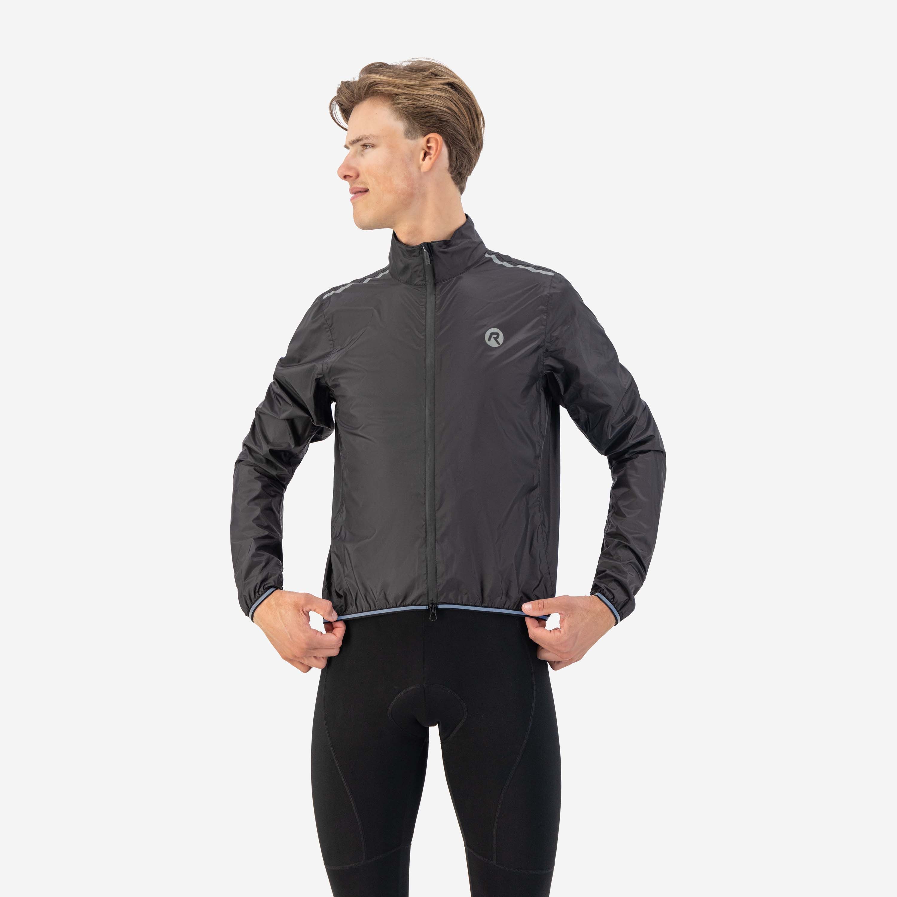 Rogelli Essential Black Herren Fahrrad Regenjacke