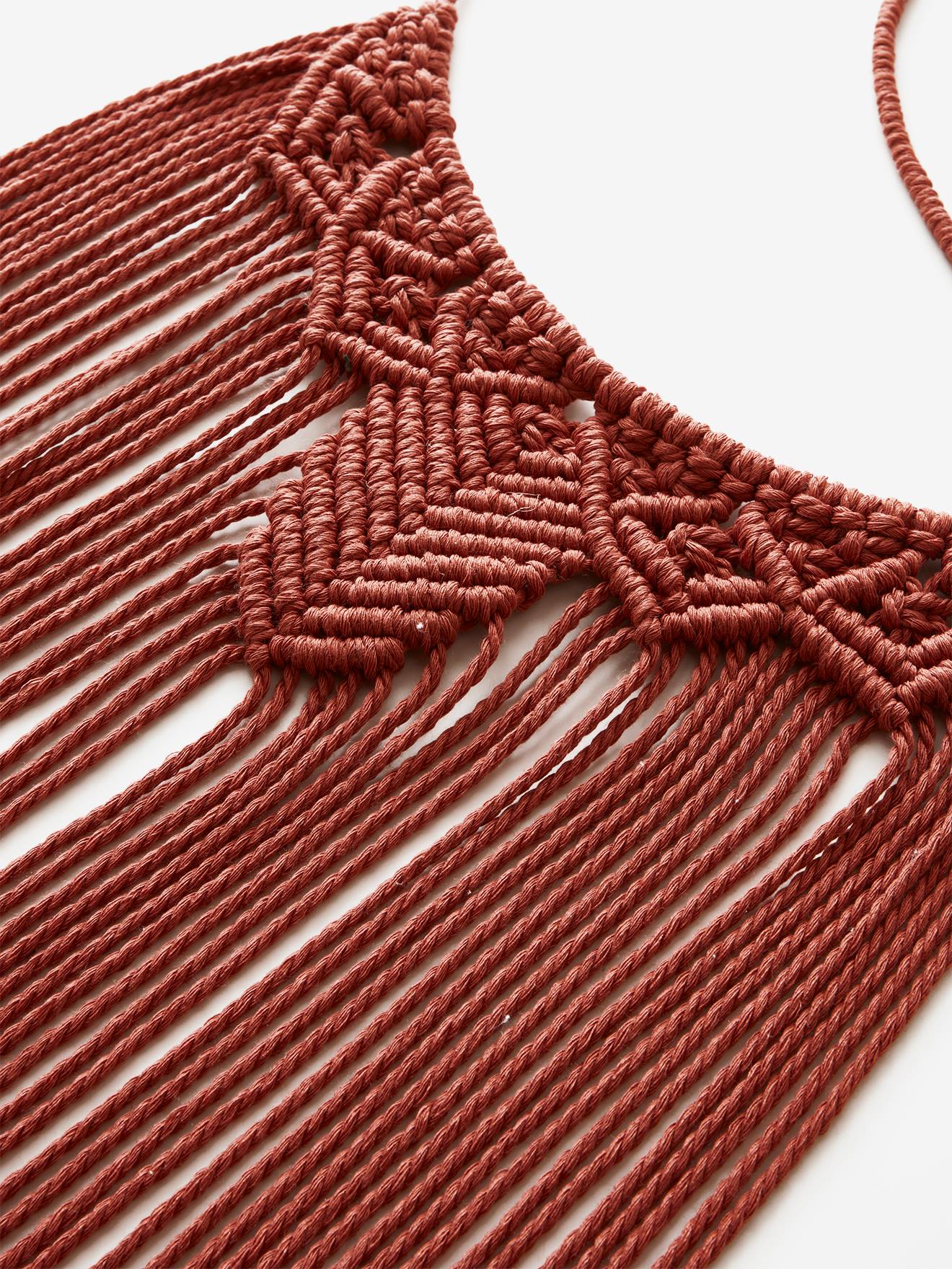 Attrape-rêves XL lune en macramé terracotta