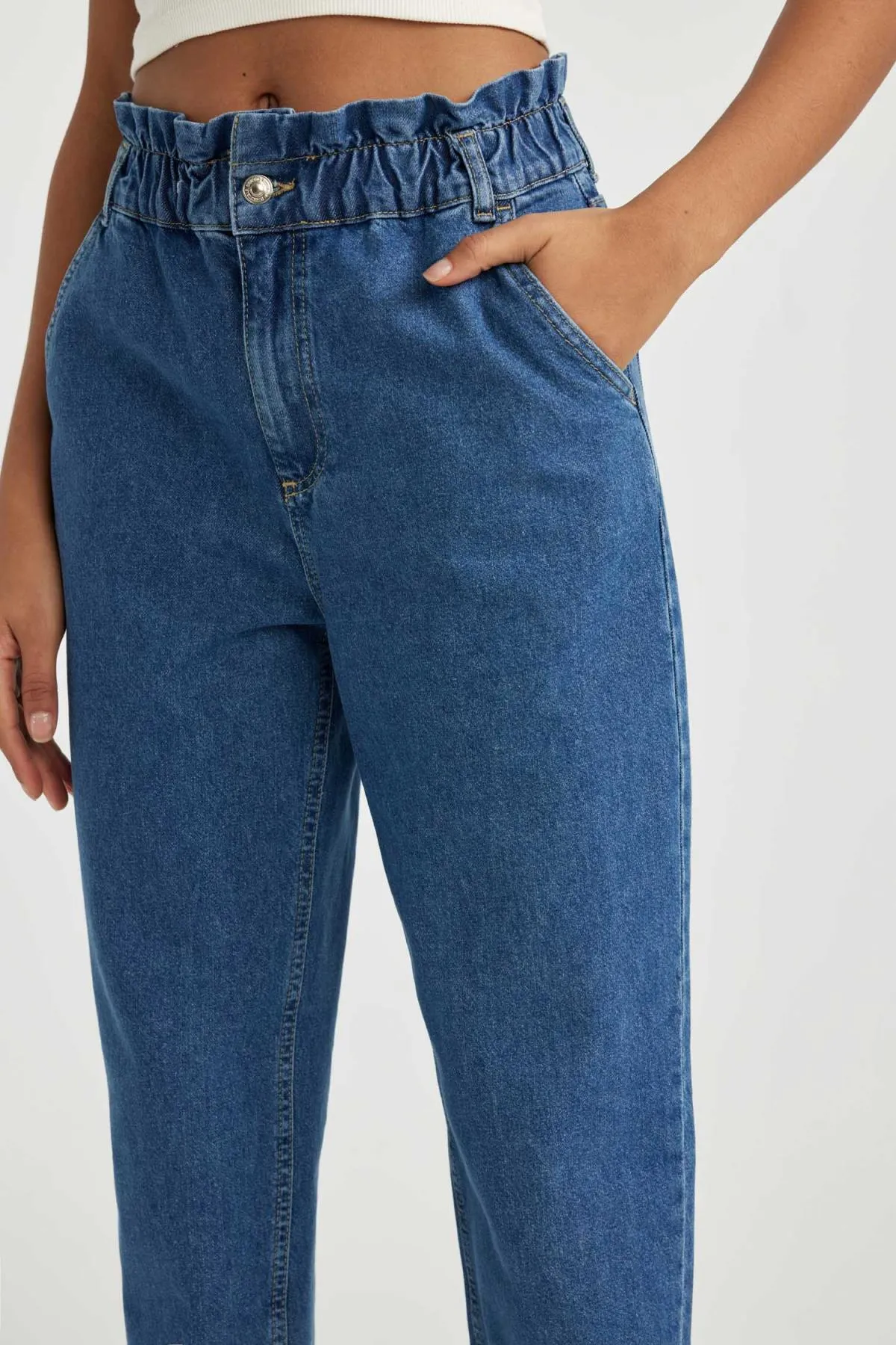 DeFacto  Knöchellange Paperbag-Jeans mit hoher Taille