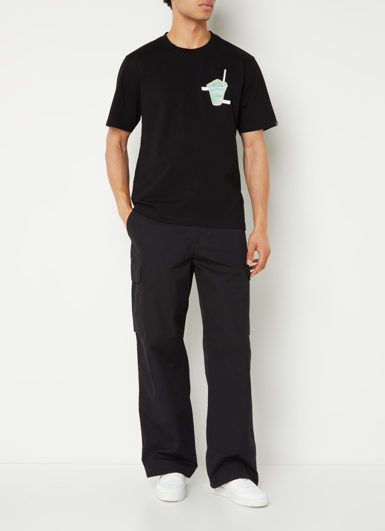 Tricou din bumbac organic cu imprimeu față-verso „Filling Pieces Ice Vendor”.