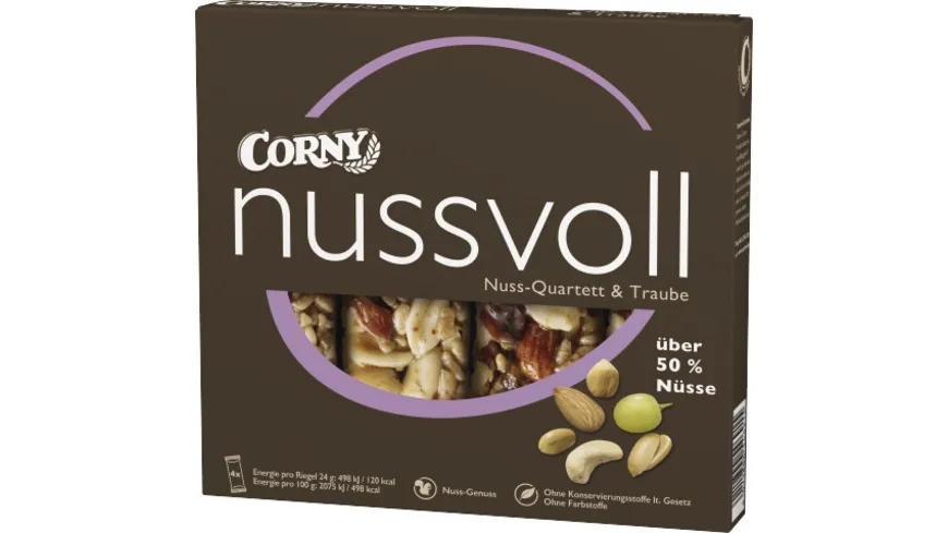 Corny Müsliriegel nussvoll Nuss-Quartett & Traube 96 g
