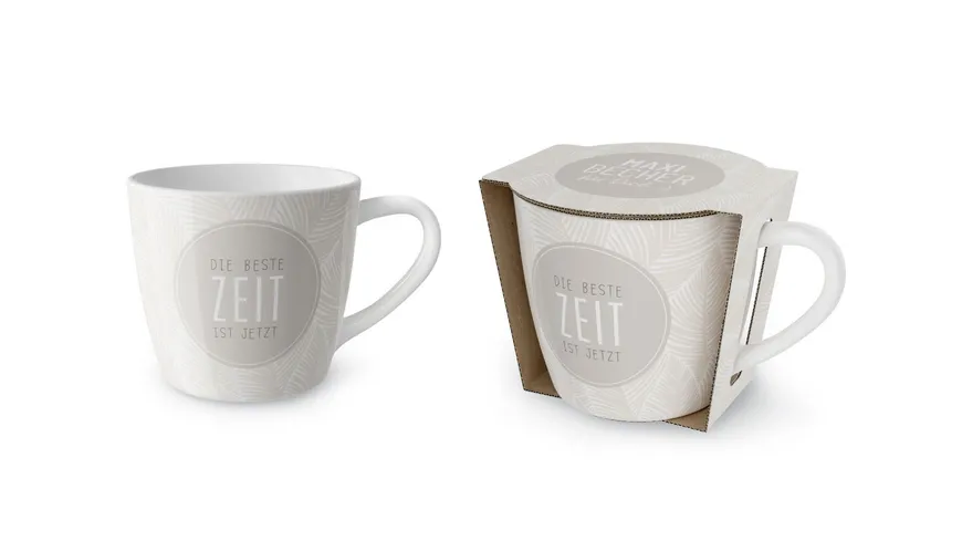 Geschenk für Dich Maxibecher Zeit Feder