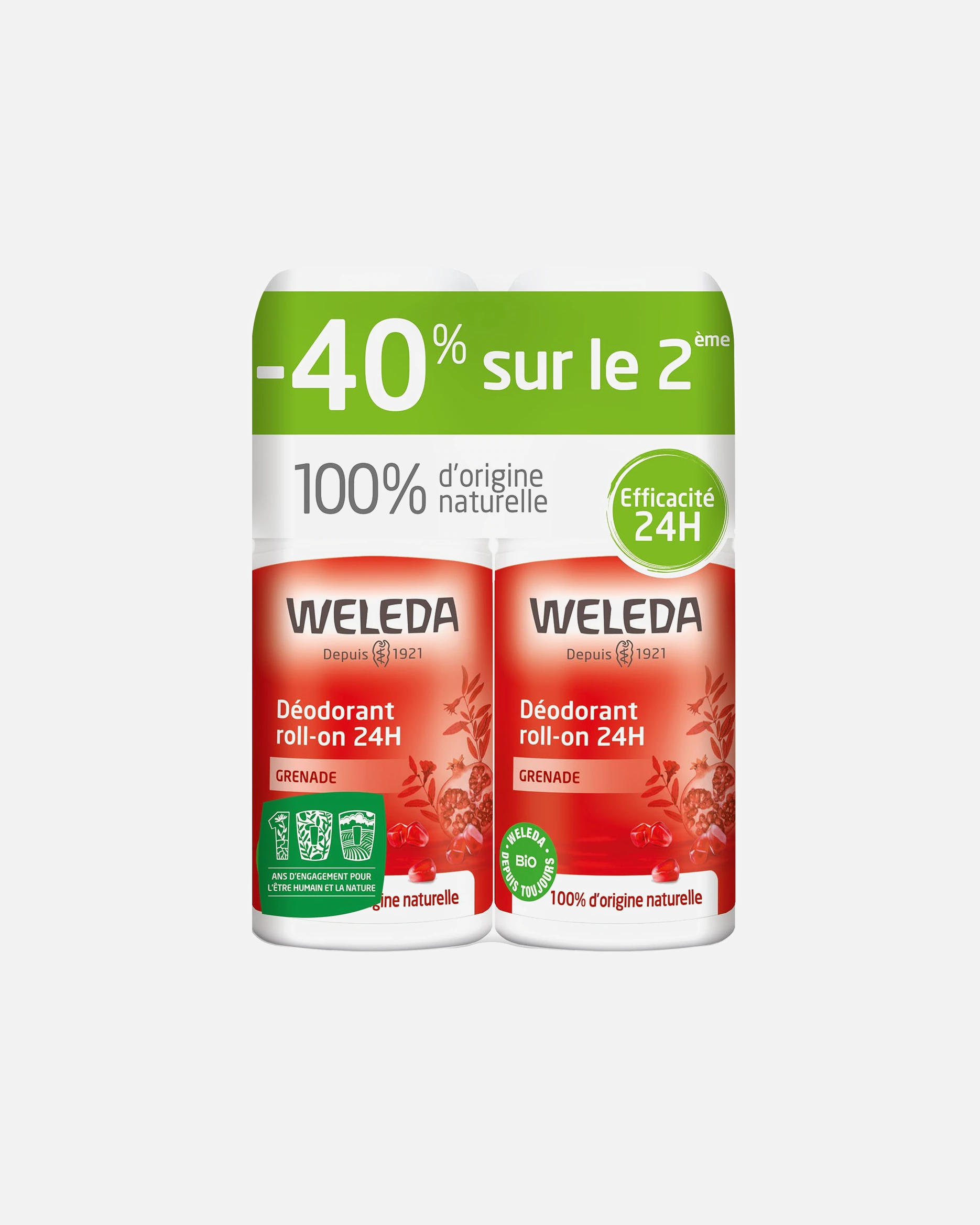 Weleda Duo roll-on dezodorant 24H Granátové jablko - 2 x 50 ml