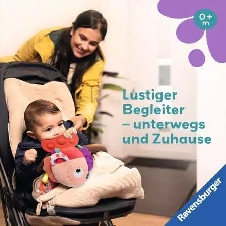Play+ Pop-it Piranha (rot) - Babyspielzeug ab 0 Monaten