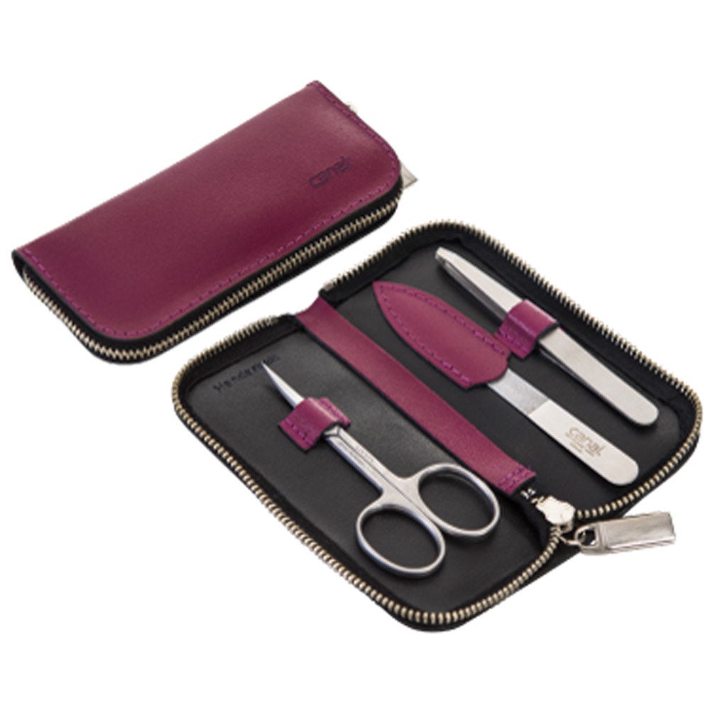 Canal RV-Etui aus Spaltleder beere, 3-teilig