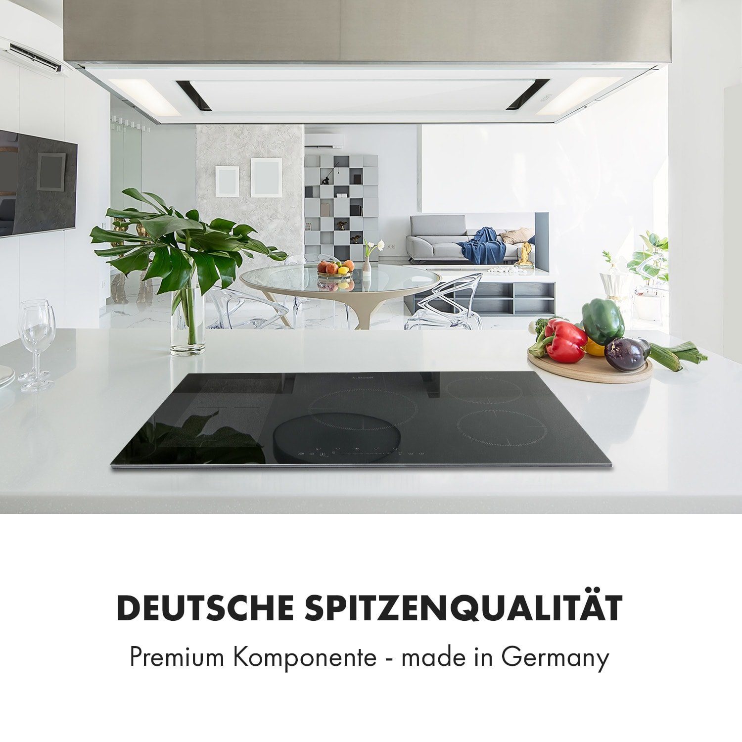Klarstein Induktions-Kochfeld Delicatessa 90 Hybrid Einbaukochfeld Induktion 5 Zonen 7400W CP4-Delicatessa90Hy, Einbau Induktionsherd 5 Kochfelder Platten Elektro Induktionskochfeld