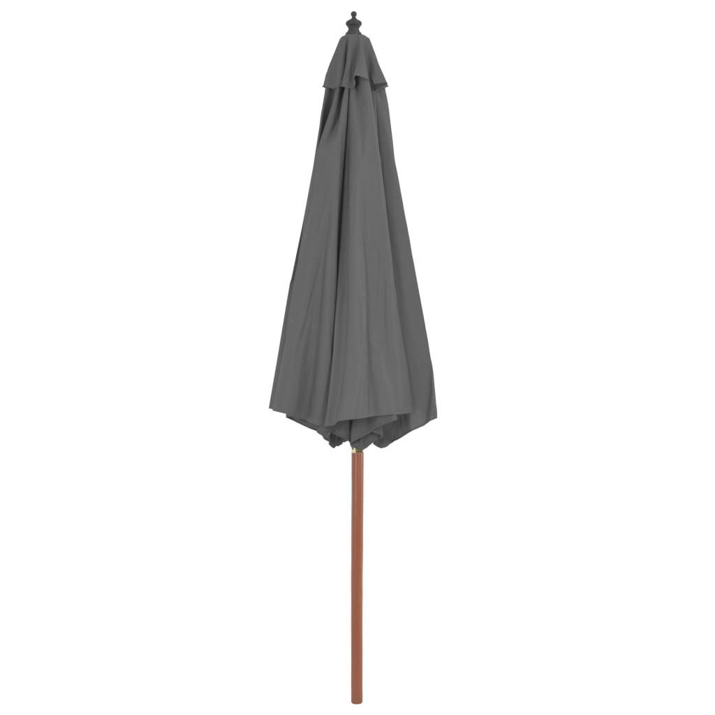 vidaXL Balkonsichtschutz Sonnenschirm mit Holz-Mast 300 cm Anthrazit