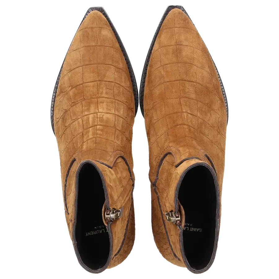 Saint Laurent - Stiefeletten LUKAS Nubukleder - beige