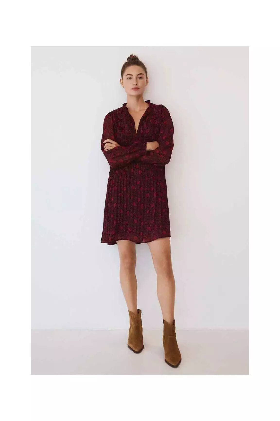 Mango Robes Mi Longues Femme couleur rouge