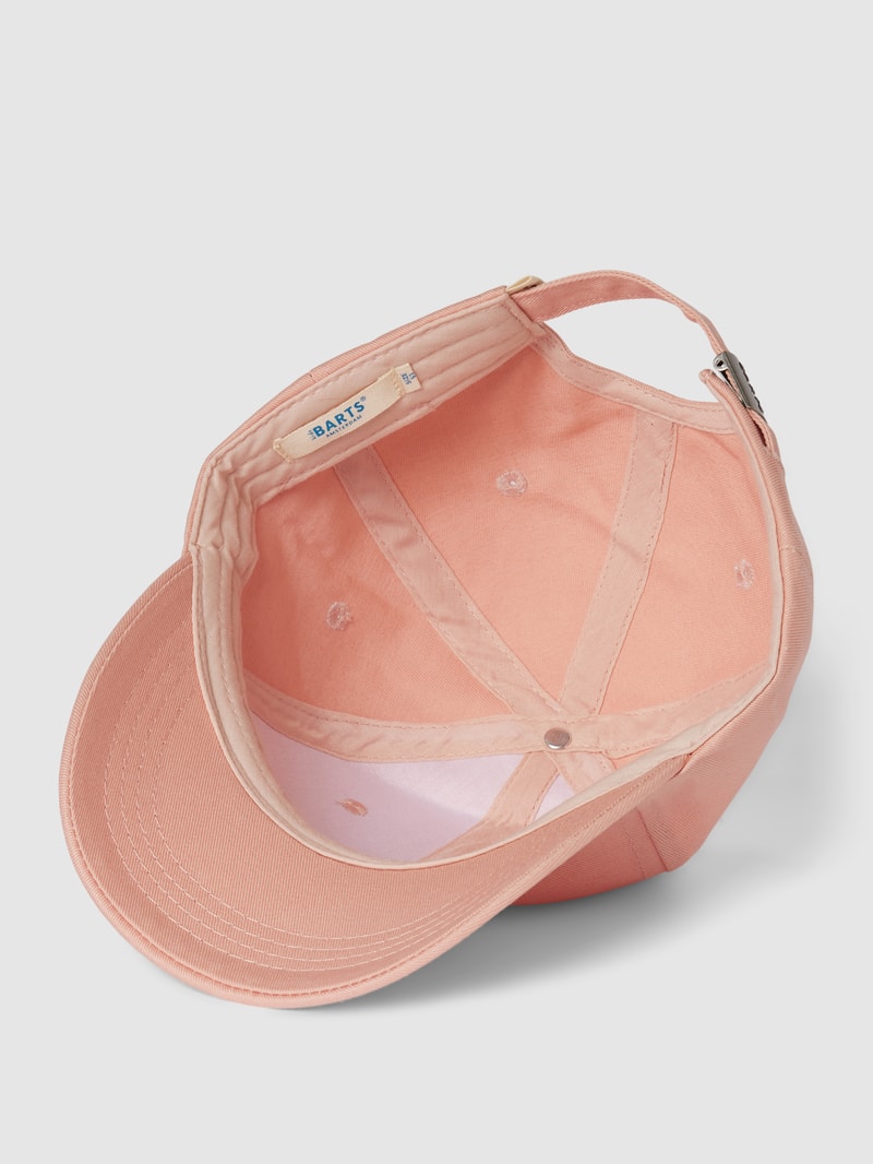 Basecap aus Baumwolle mit Motiv-Stitching Modell 'Palmy' in hellrosa