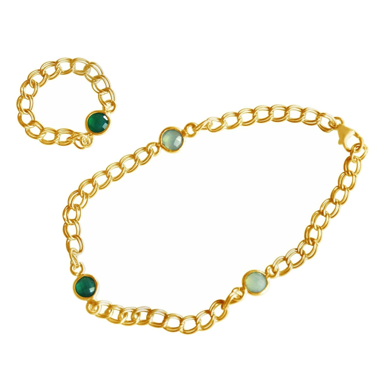 Armband 'Smaragd - Chalcedon'