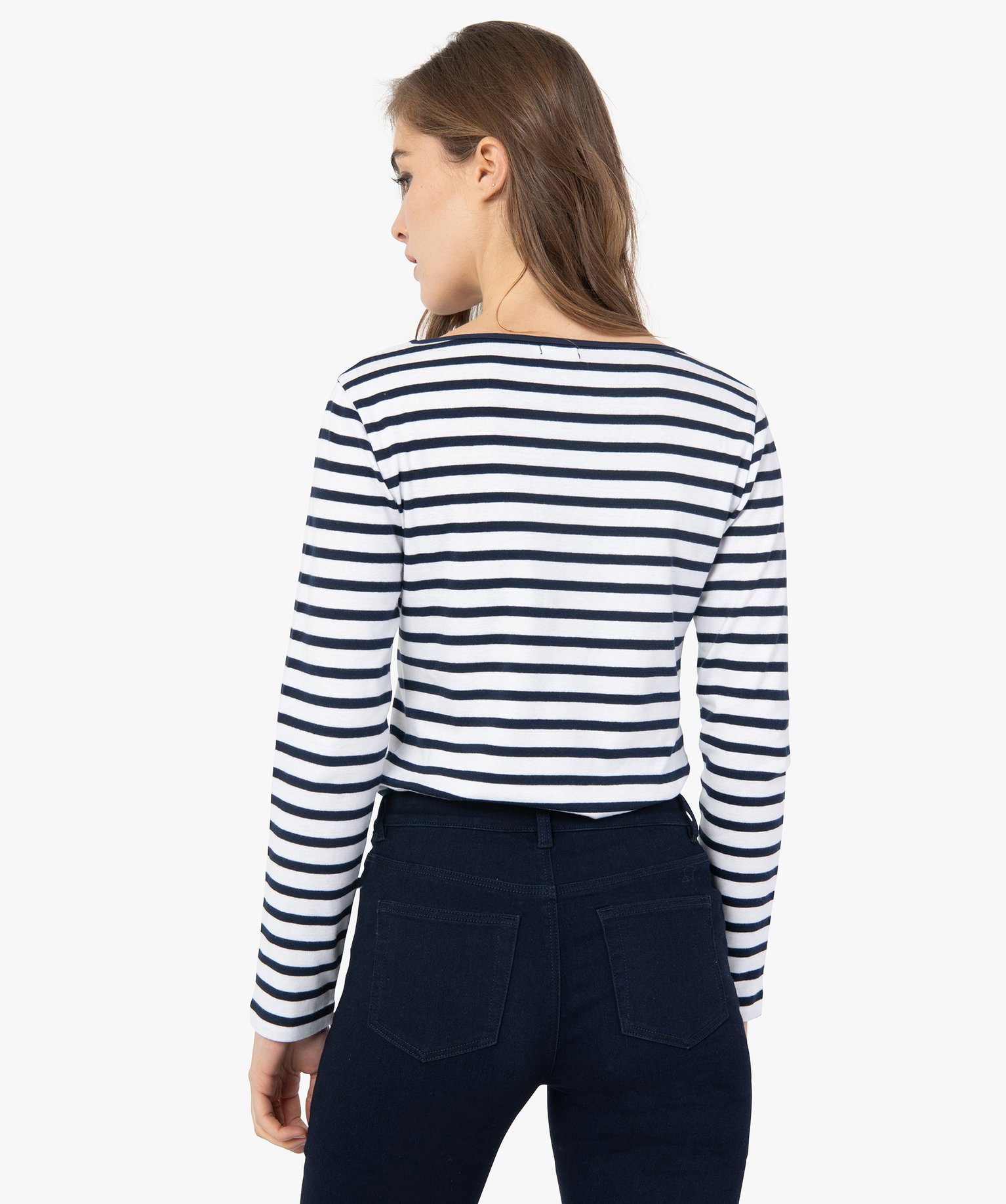 Tee-shirt femme rayé à manches longues raye | GEMO