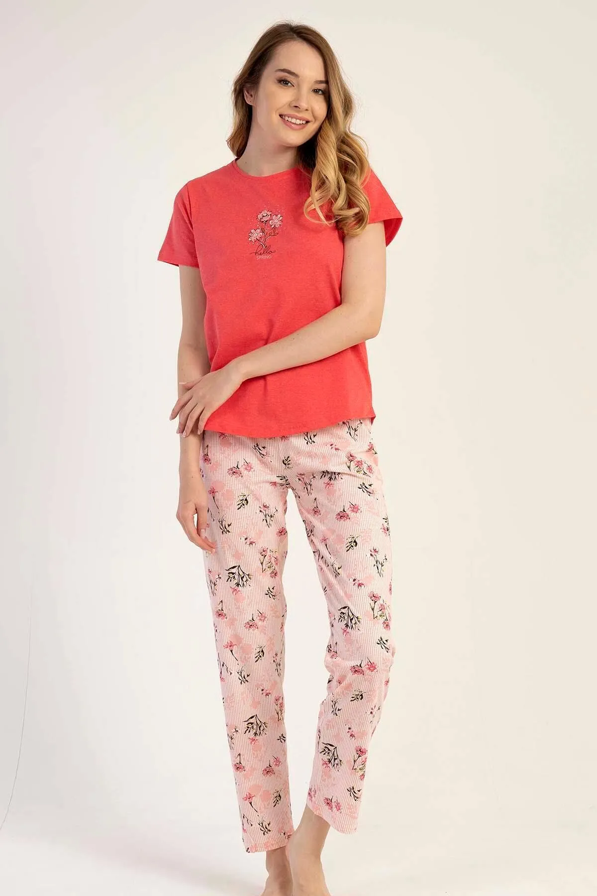 C&City  Kurzarm-Pyjama-Set Rot-441025