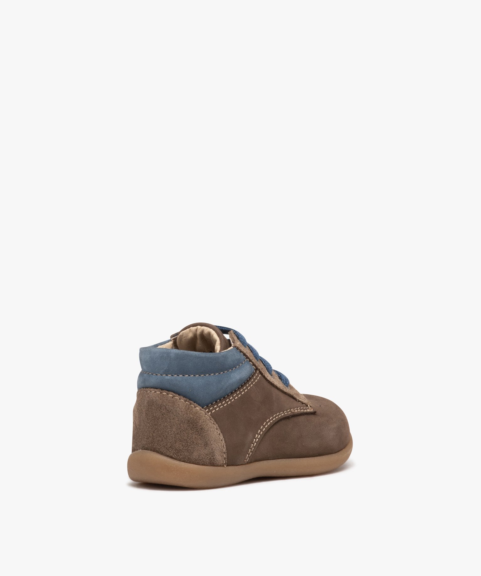 Chaussures premiers pas bébé Garçon bicolores en cuir suédé