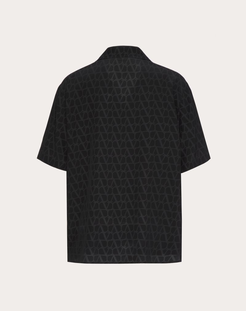 Iconographe Toile Print zijden bowlinghemd