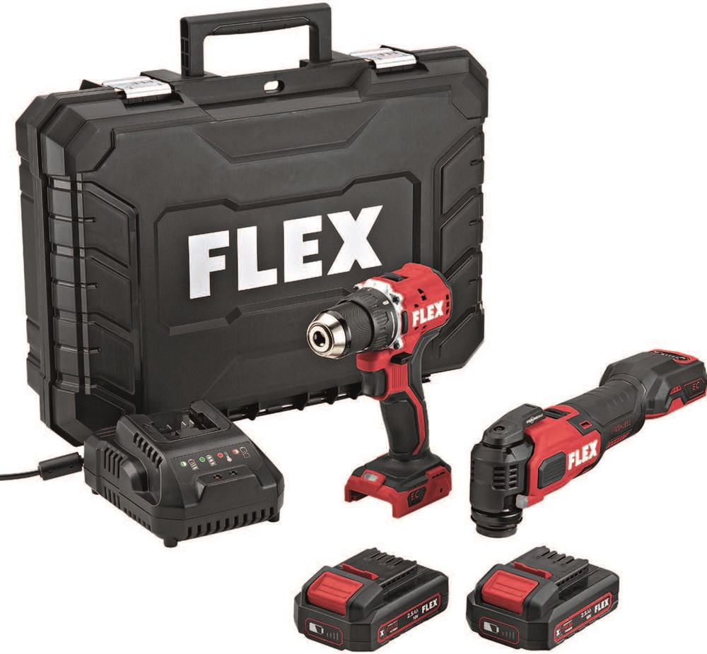 Flex-tools 532843 Comboset-DD 2G 18.0-EC LD Accuboormachine + MT 18.0-EC Multitool 18V 2,5Ah Li-Ion en estuche