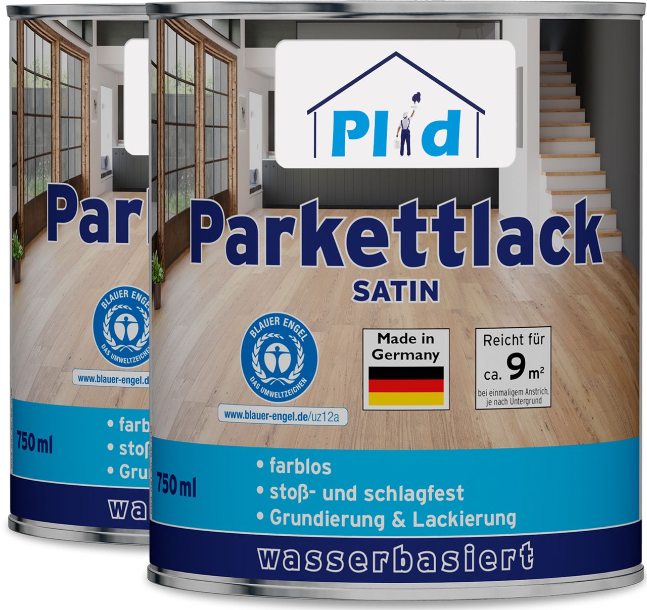 Plid Premium Parkettlack Parkettsiegel Klarlack Farblos Seidenglänzend