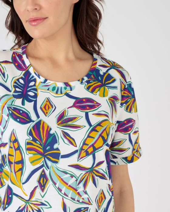 Chemise de nuit manches courtes pur coton peigné