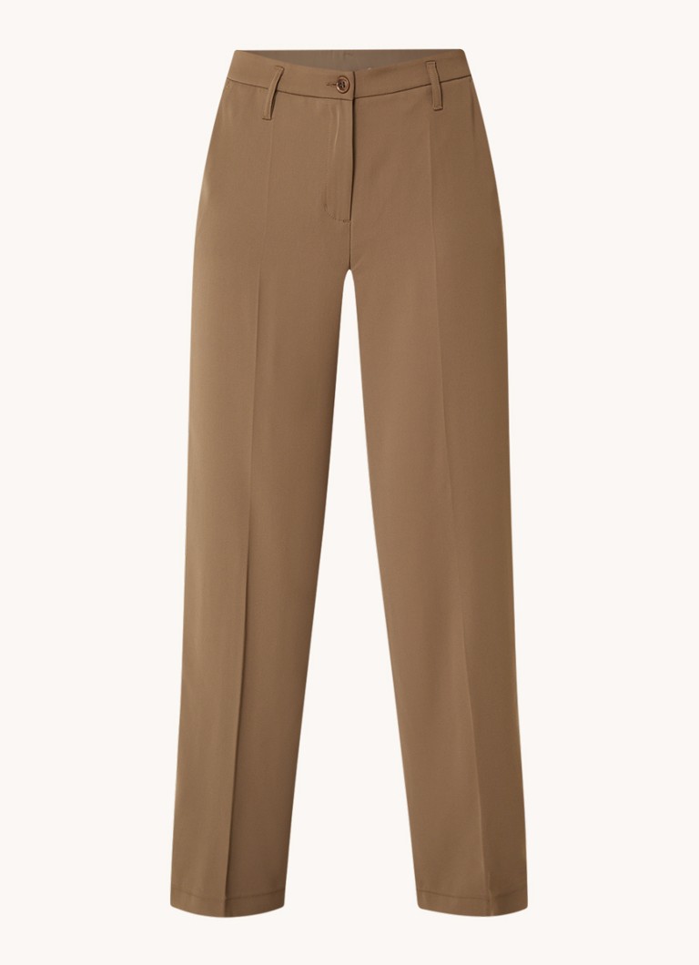 Pantalon Summum taille haute coupe large avec pli et poches latérales