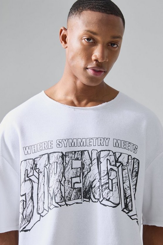 Man Active X Og Gym Oversize T-Shirt mit rohem Saum