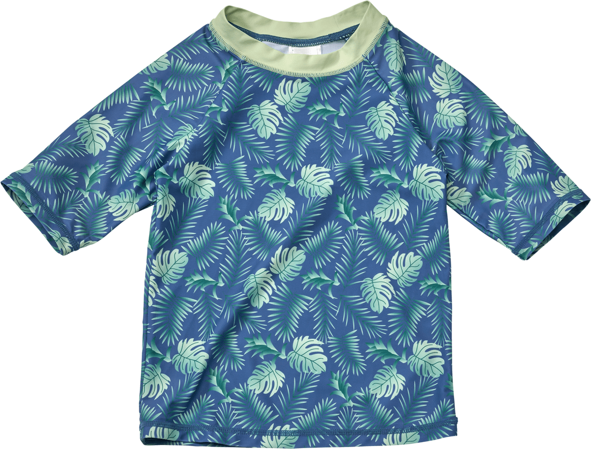 UV Shirt mit Pflanzen-Muster, blau, Gr. 110/116, 1 St