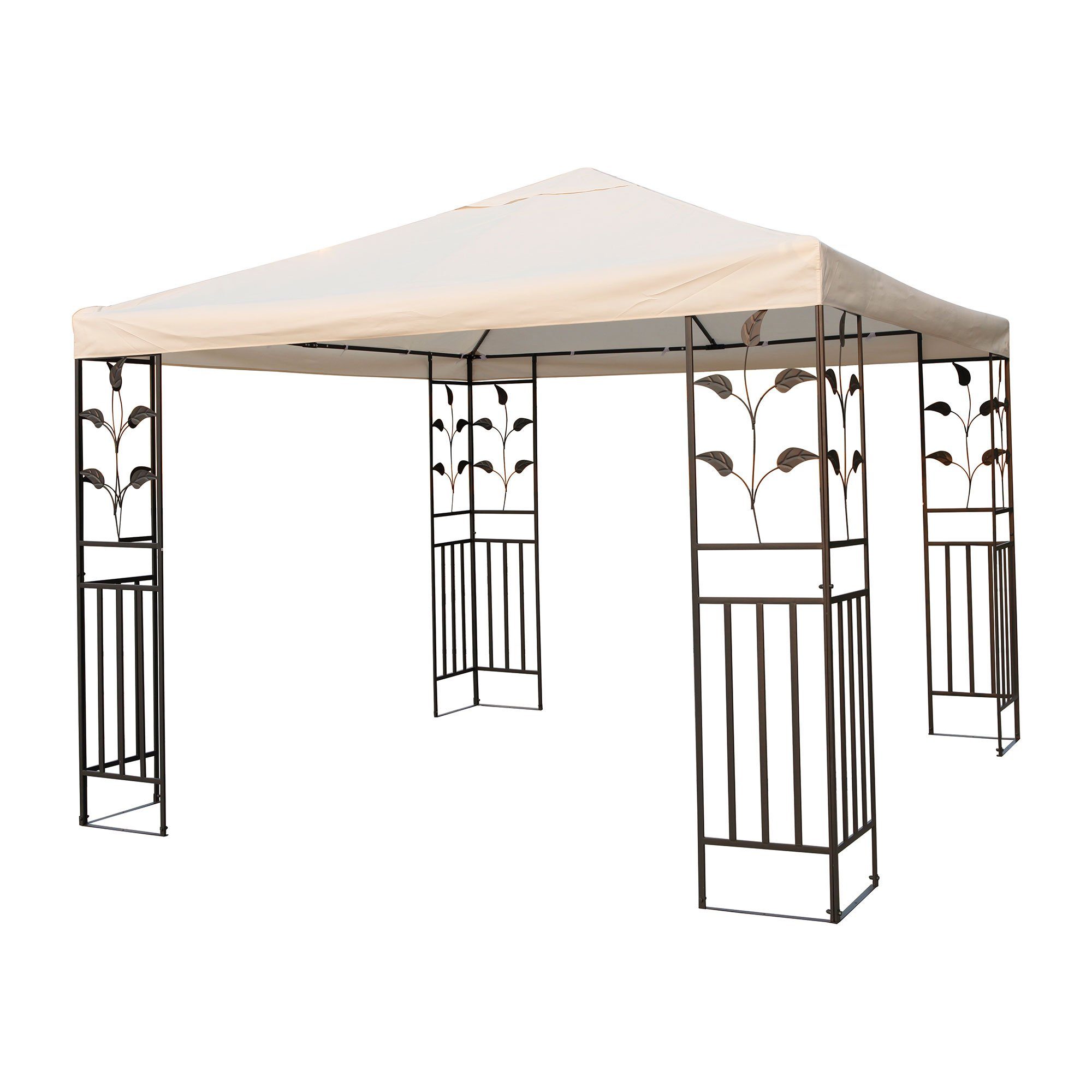 INDA-Exclusiv Partyzelt Premium Garten - Pavillon Metall beige 3 x 3m