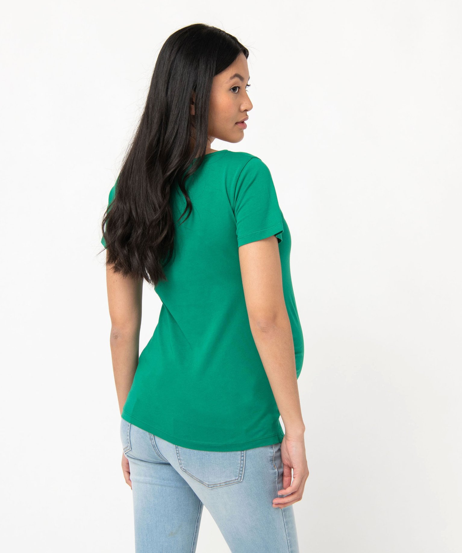 Tee-shirt de grossesse à manches courtes en coton imprime | GEMO