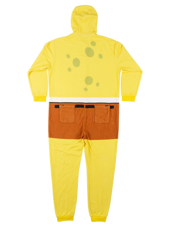 SpongeBob SpongeBob Schwammkopf Kostüm Overall Kapuze Onesie Jumpsuit Einteiler in gelb günstig kaufen