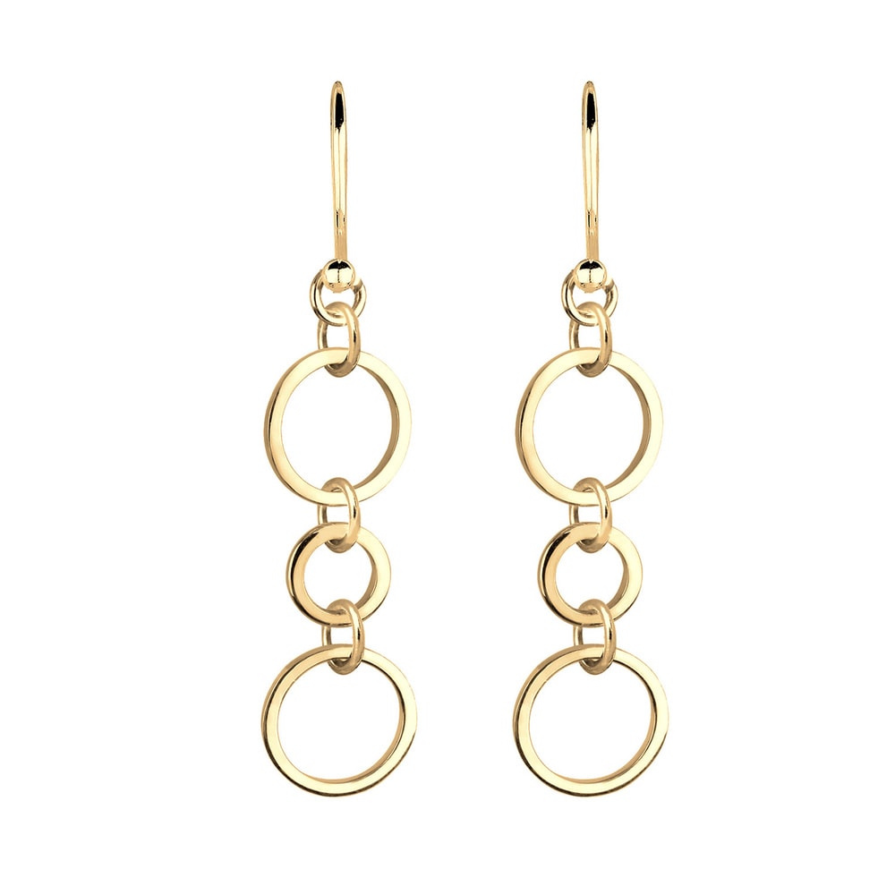 Elli Elli Boucles d'Oreilles Chaîne Femme Plaqué Or Argent (925/1000) Boucles d'oreilles