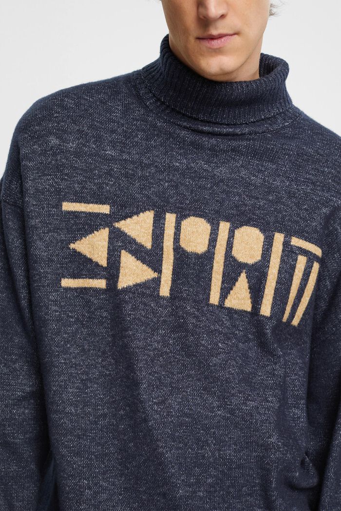 Oversize-Rollkragenpullover mit Logo