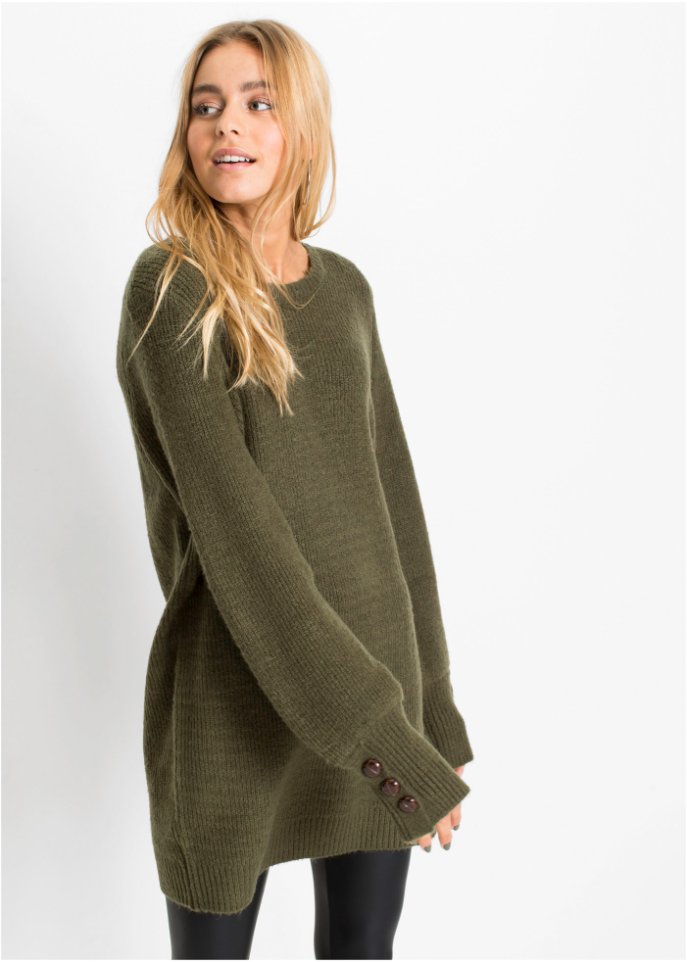 Longpullover mit Knöpfen