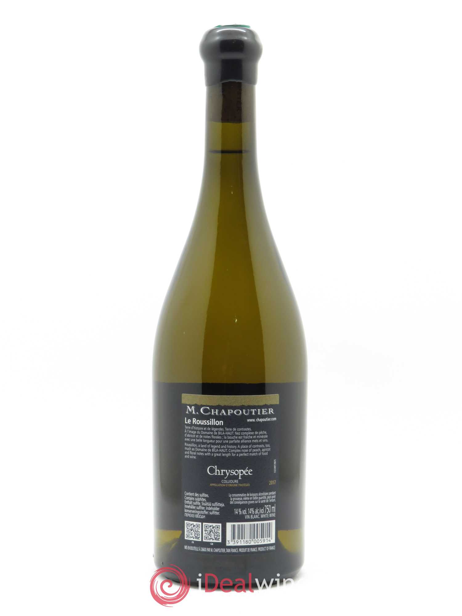 Collioure Bila-Haut (Domaine) Chrysopee Chapoutier  2017 - Lot de 1 Bouteille