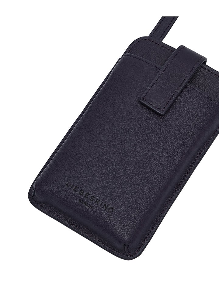 LIEBESKIND BERLIN Leder-Handytasche in Dunkelblau - (B)10 x (H)18 x (T)2,5 cm günstig kaufen onesize