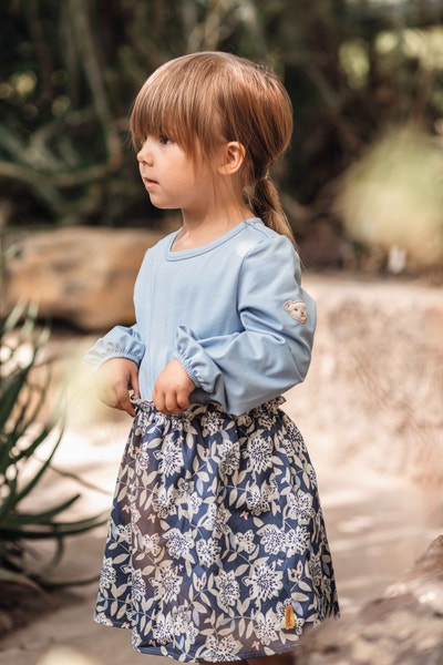 Kleid, mittelblau für Mädchen