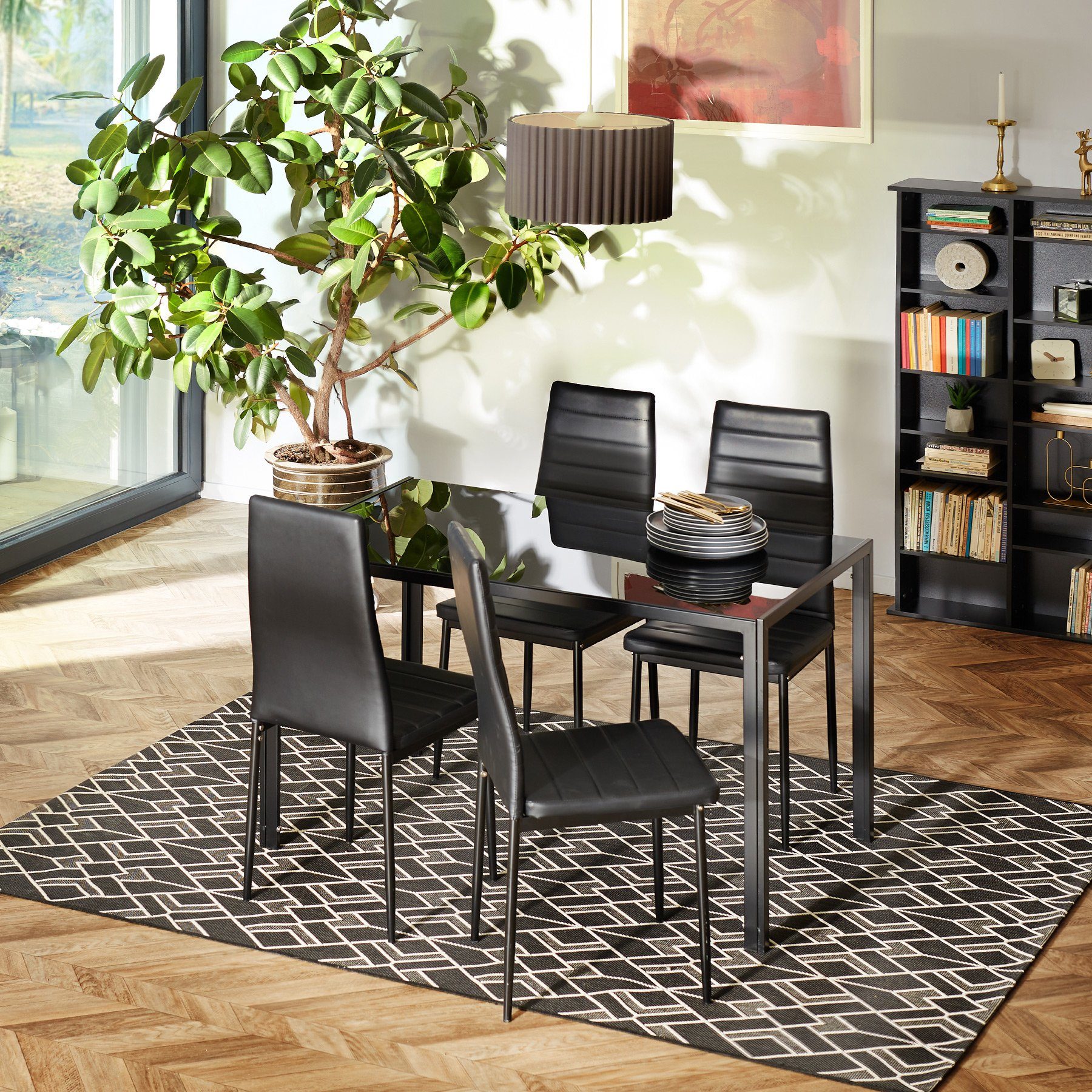 tectake Sitzgruppe Berlin, (Set, 5-tlg), leicht zu reinigen