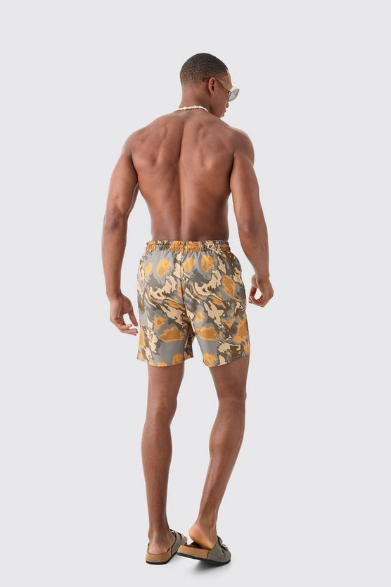 Mittellange Camouflage Badehose