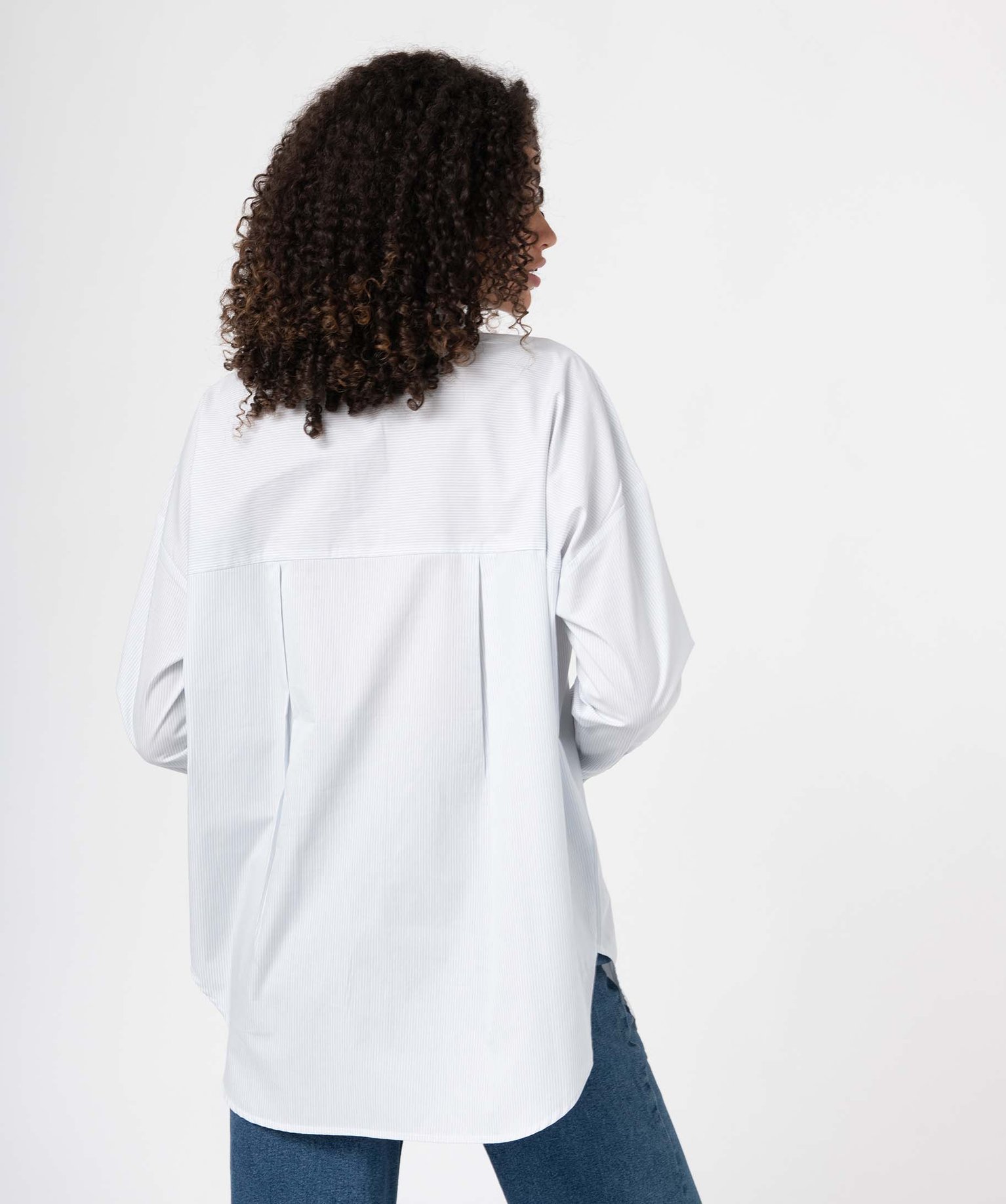 Chemise femme à fines rayures coupe oversize raye | GEMO