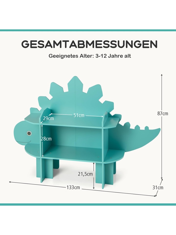 COSTWAY Kinderregal 2 Ebenen in Grün günstig kaufen onesize