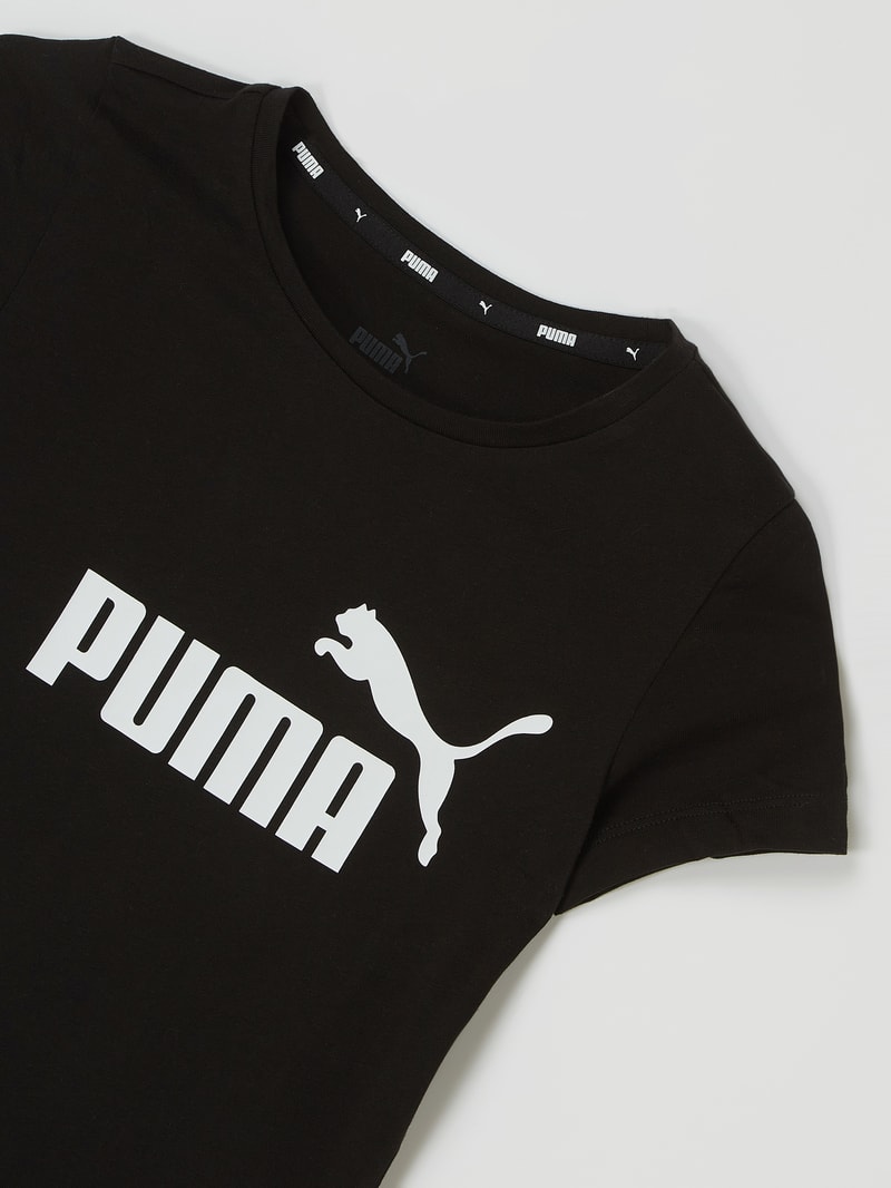 Regular Fit T-Shirt mit Logo in schwarz