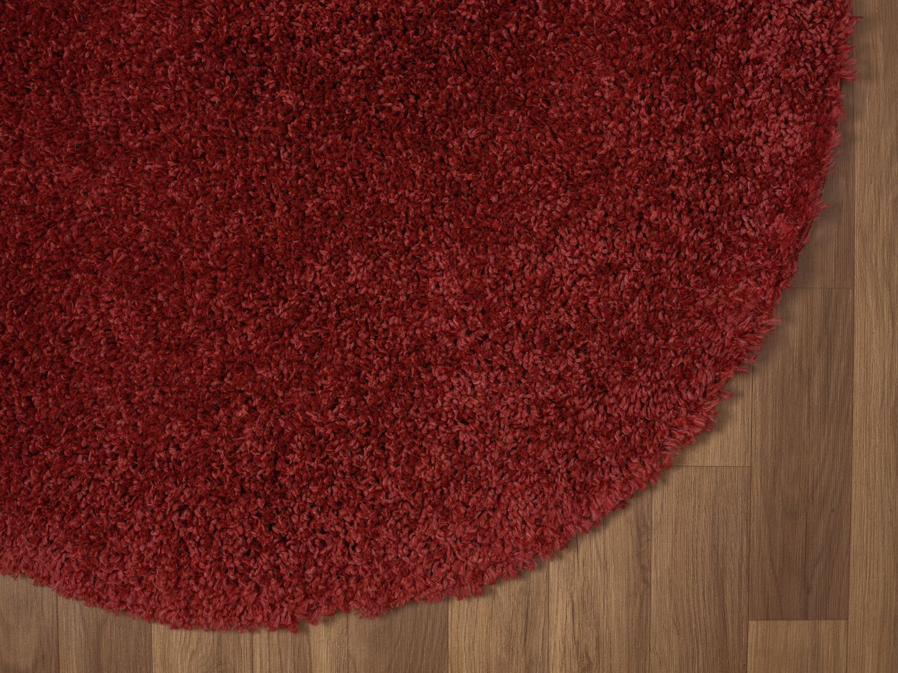 MyFlair Teppich Elodie, 120cm x 120cm, Farbe Weinrot, rund, Florhöhe 37mm