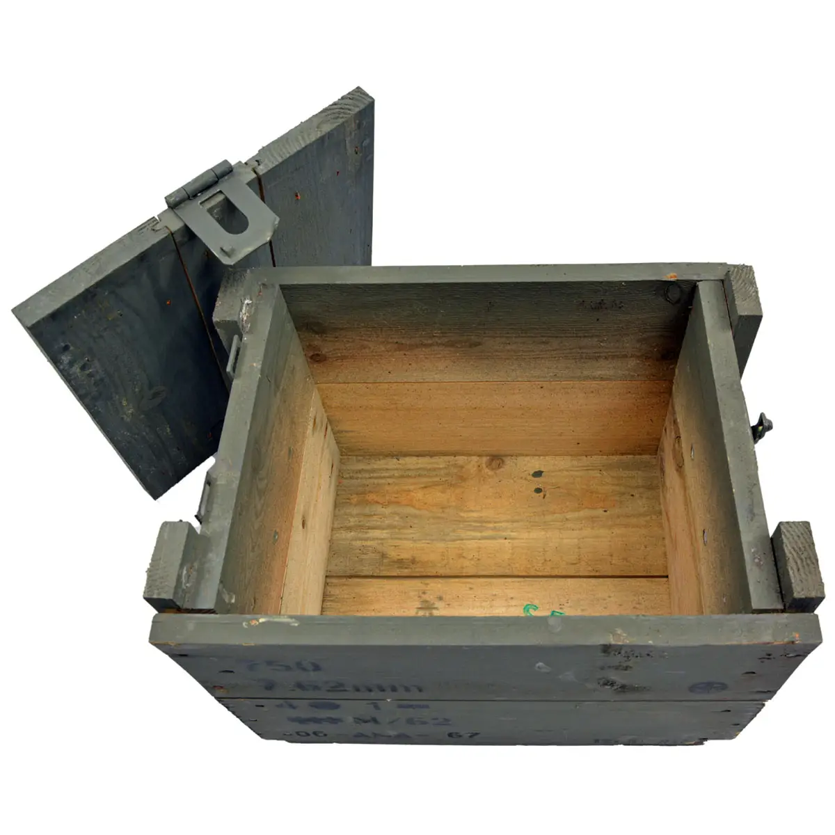 Dänische Holzkiste M62 grau gebraucht