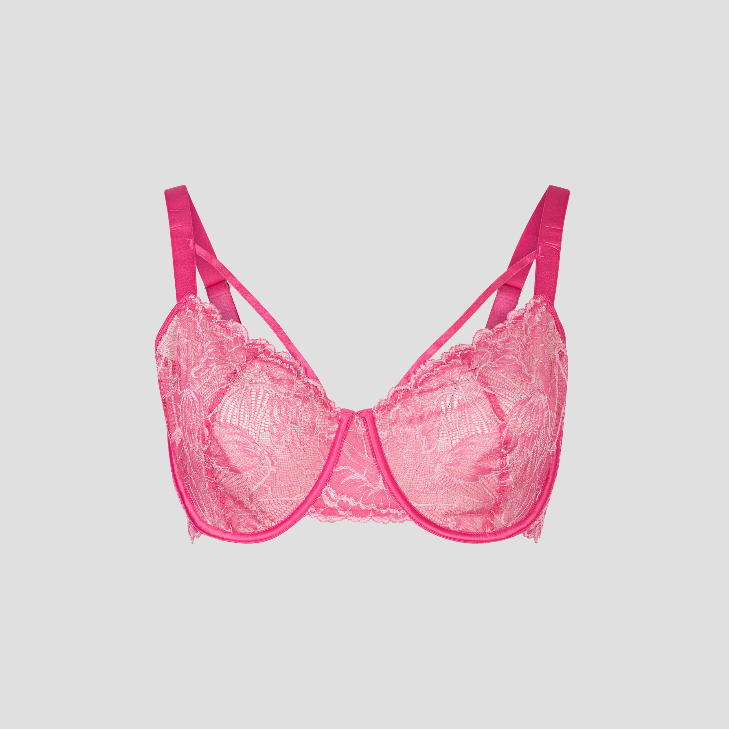 Soutien-gorge emboîtant dentelle rose fushia femme grande taille | La Halle